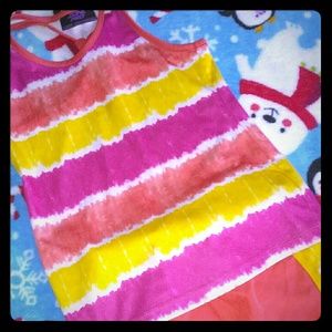 Multi colored tank with matching shorts